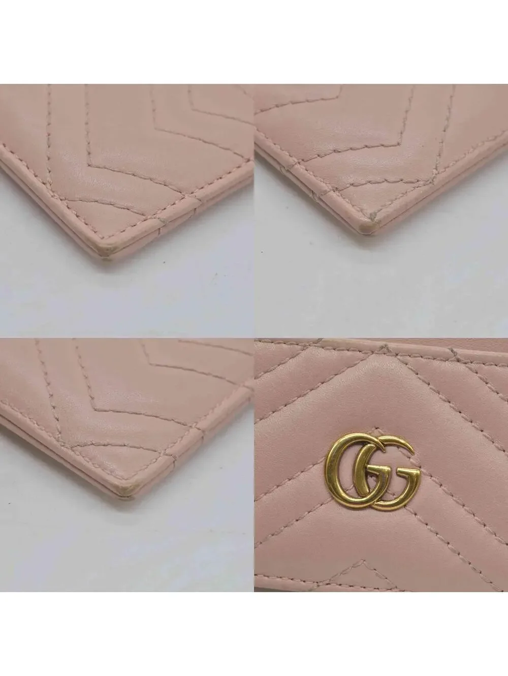 $370 Gucci  Double G Logo Leather Card Holder - Picture 3 of 15